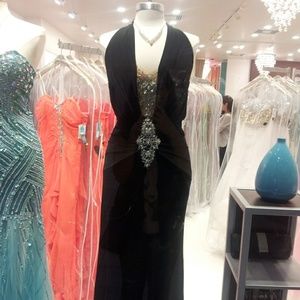 Black Sequined Prom Dress